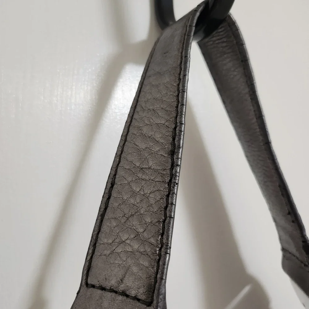 Michael Kors Morgan Hobo Metallic Silver Shoulder Bag Medium Cresent shape